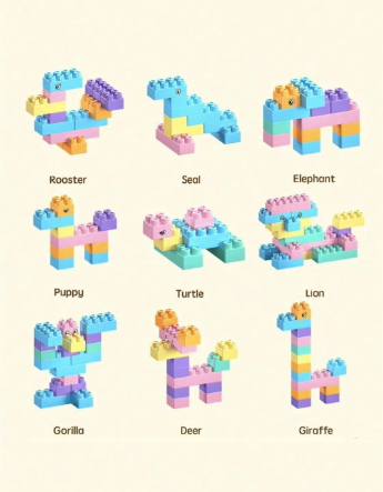 130-Piece Toddler Building Block Set – Large Particle DIY Educational Toy