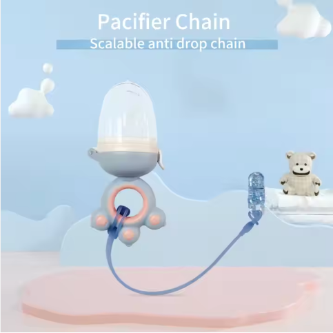 Silicone Baby Pacifier with Chain and Carrying Case
