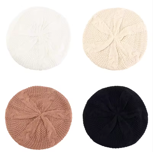 Knitted Winter Beret Beanie Hat