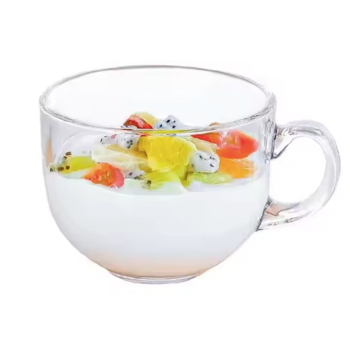 Glass Mug with Wooden Lid & Spoon