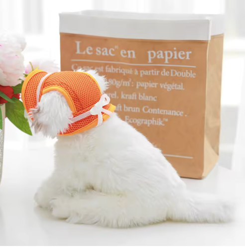 Adjustable Breathable Mesh Pet Baseball Cap with Ear Holes