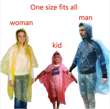 Portable Disposable Emergency Rain Poncho with Keychain Ball Case