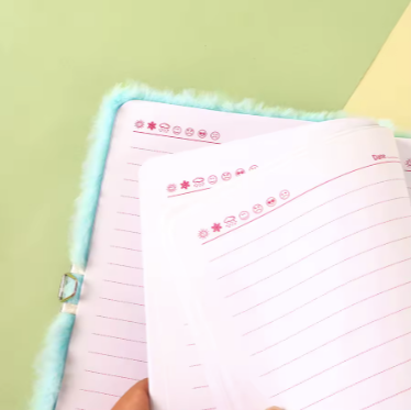 Plush Lock Diary Notebook for Girls ā Cute Furry Journal with Lock