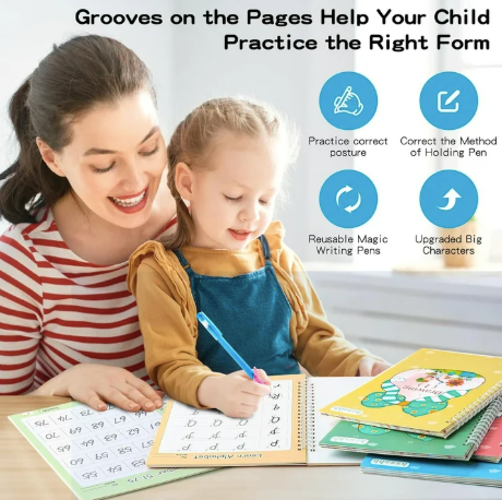 5-Piece Reusable Magic Groove Copybook Set
