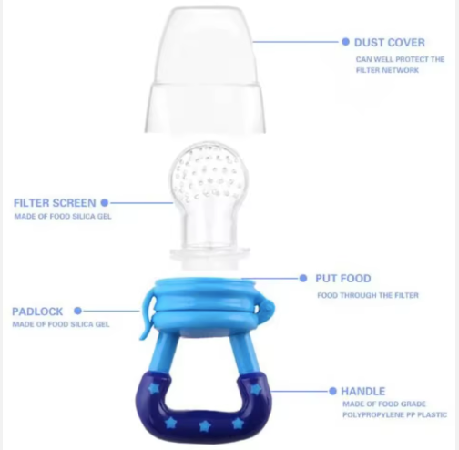 Baby Fruit Feeder & Teether Pacifier Multi-functional Teething Relief Silicone BPA-Free