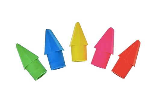 Pen+Gear Pencil Cap Erasers, 25 Count – Assorted Colors, Smudge-Free, Fits #2 Pencils
