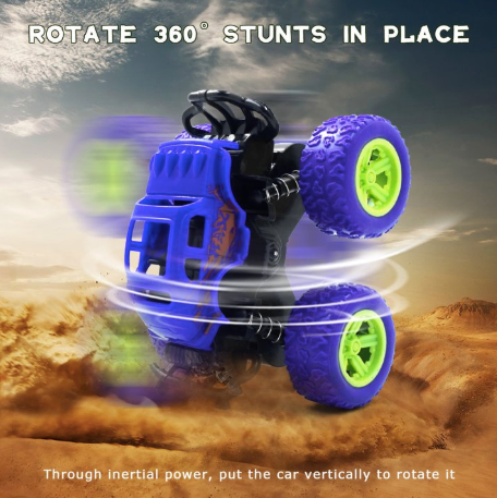 Children's 4WD Inertia Stunt Monster Trucks – Pull-Back Off-Road Vehicle Toy