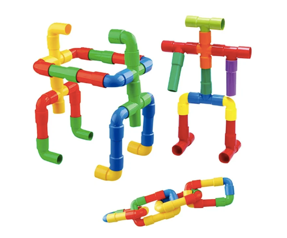 DIY Plastic Tube STEM Building Blocks – 100-Piece Educational Puzzle Construction Set