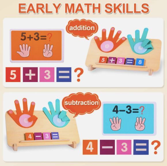 Wooden Finger Arithmetic Educational Math Toy