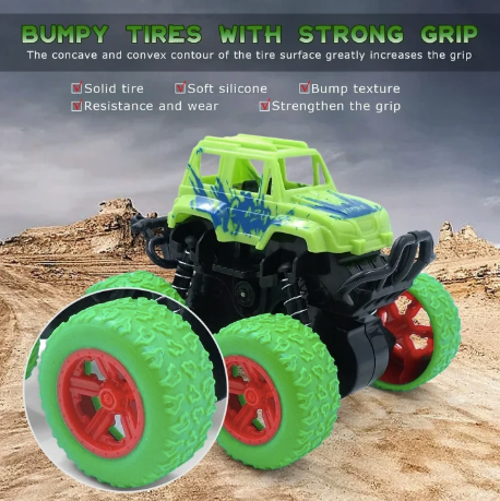 Children's 4WD Inertia Stunt Monster Trucks – Pull-Back Off-Road Vehicle Toy