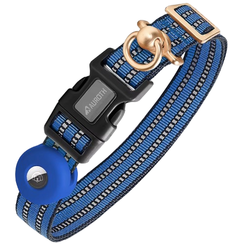 Nylon Soft Adjustable Dog Training Collar with AirTag Holder