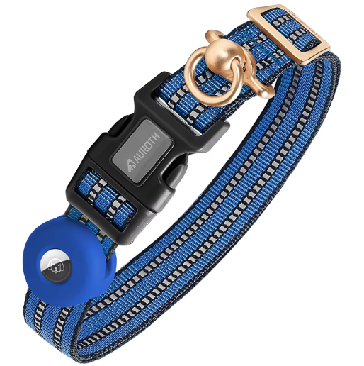 Nylon Soft Adjustable Dog Training Collar with AirTag Holder