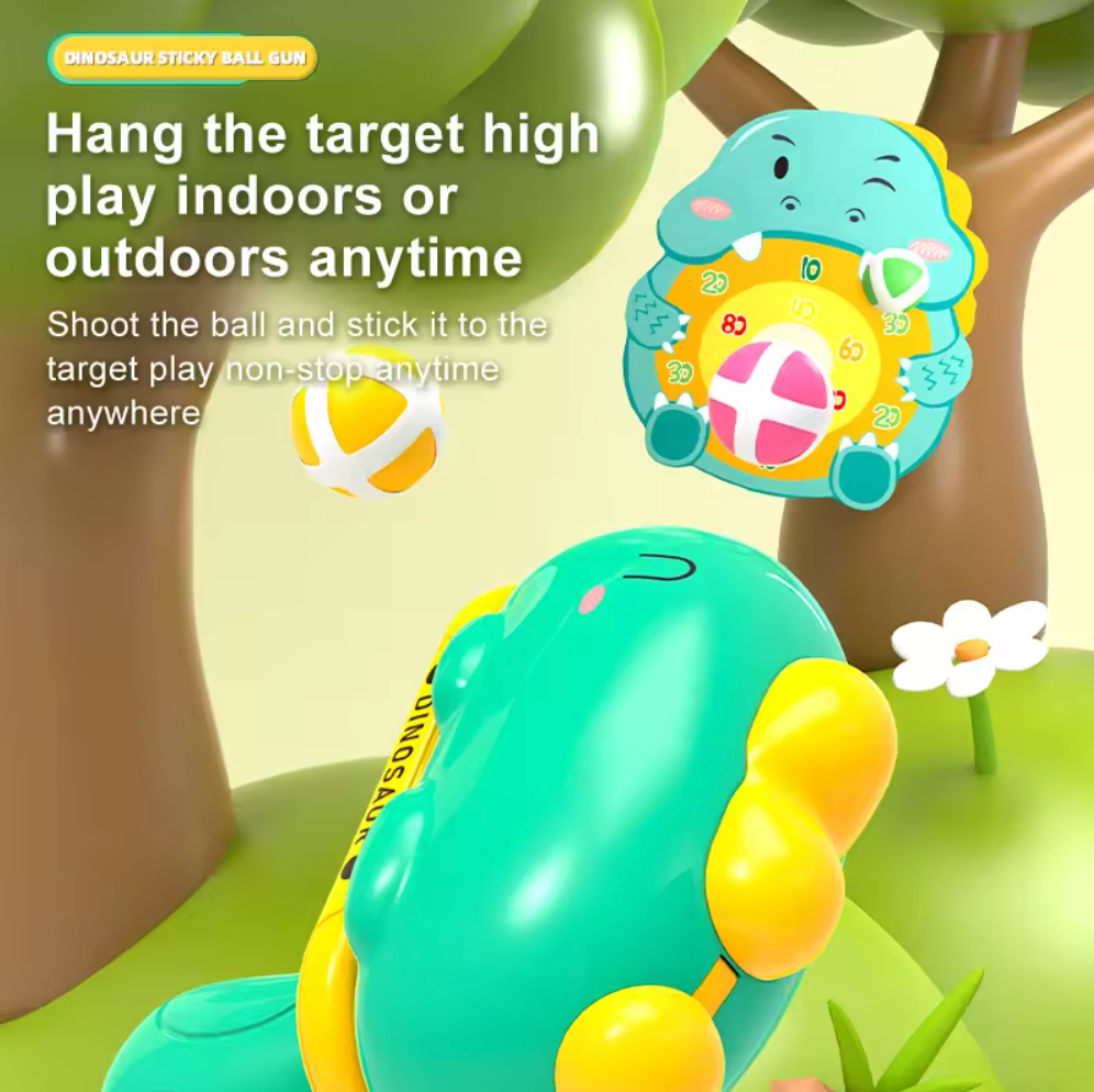 Enlarged Dinosaur Sticky Ball Shooter