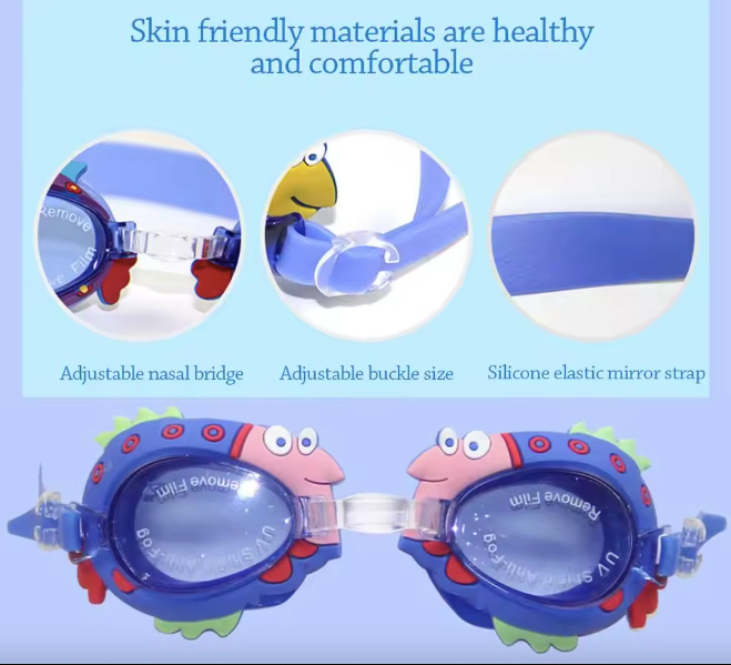 Kids Cartoon Swimming Goggles – Assorted Fun Animal & Character Designs