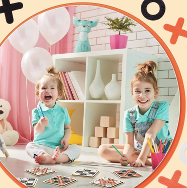 Wooden Tic Tac Toe Game – Classic Interactive XO Board Game for Kids and Families