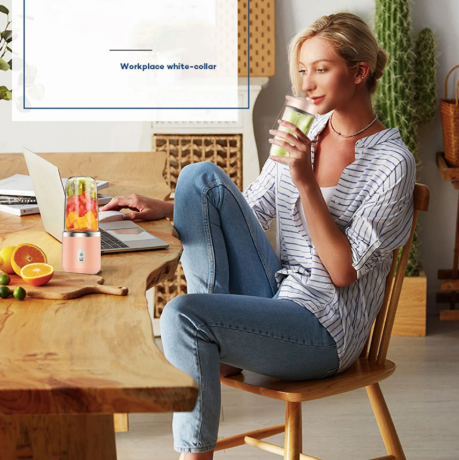 400ml Mini Electric Portable Juicer – USB Rechargeable Travel Blender