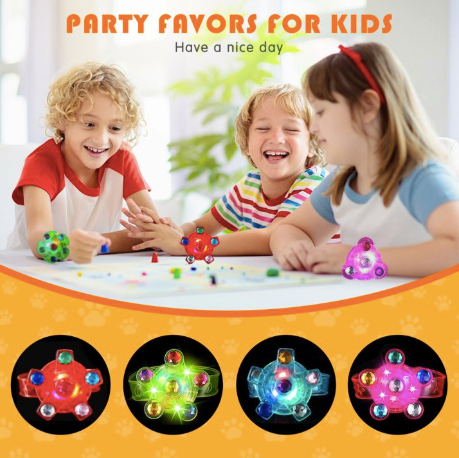 LED Light up Fidget Spinner Bracelets - Glow in The Dark - 2-Pack