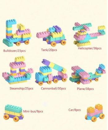 130-Piece Toddler Building Block Set – Large Particle DIY Educational Toy