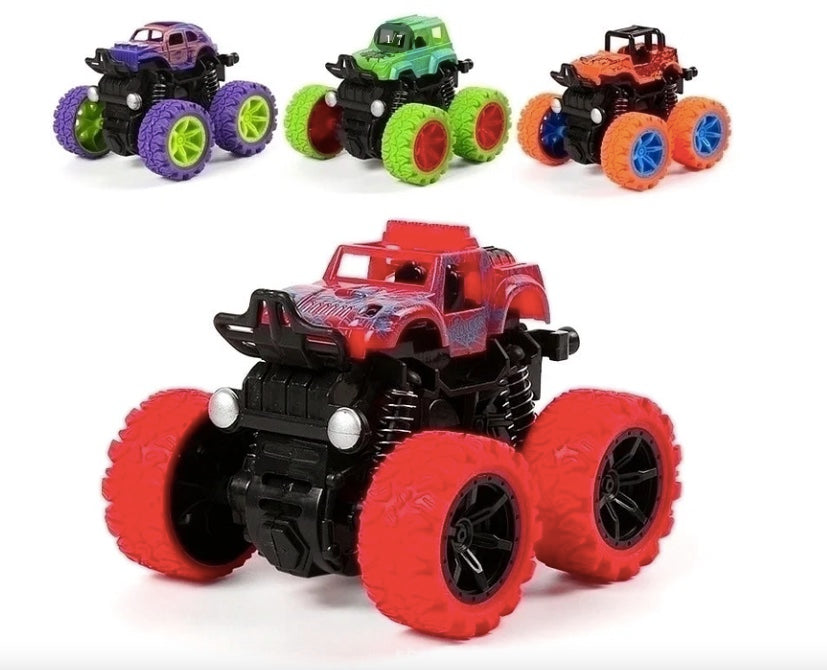 Children's 4WD Inertia Stunt Monster Trucks – Pull-Back Off-Road Vehicle Toy