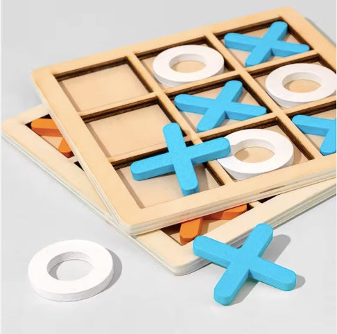 Wooden Tic Tac Toe Game – Classic Interactive XO Board Game for Kids and Families