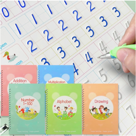 5-Piece Reusable Magic Groove Copybook Set