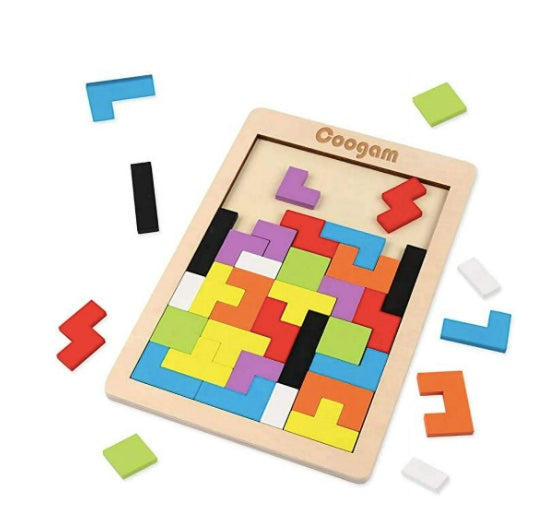 Wooden Blocks Puzzle Brain Teasers Toys for Kids