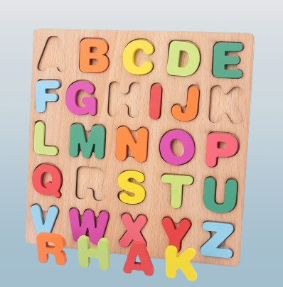 Wooden Alphabet & Numeric Puzzle Learning Board for Toddlers