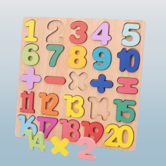 Wooden Alphabet & Numeric Puzzle Learning Board for Toddlers