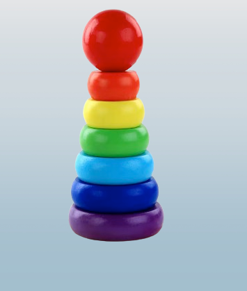 Wooden Stacking Ring Toy – Educational Colorful Baby Stacker for Early Learning