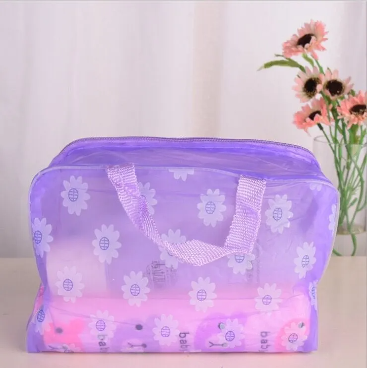 Women’s Floral Mesh PVC Travel Cosmetic & Storage Bag
