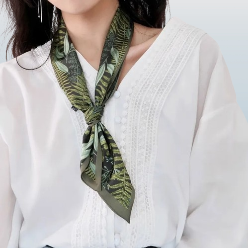Women’s Fashion Elegant Long Printed Silk Scarf