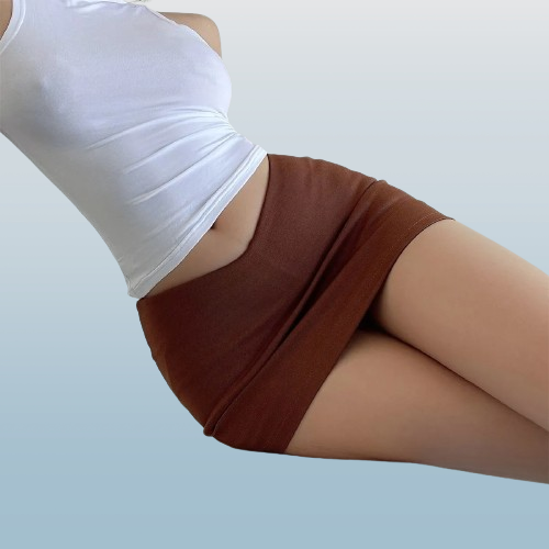 Girls's Solid Color Low Waist Mini Skirt with Built-In Shorts - Elegant & Versatile Design for Casual & Evening Wear