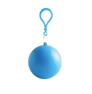 Portable Disposable Emergency Rain Poncho with Keychain Ball Case