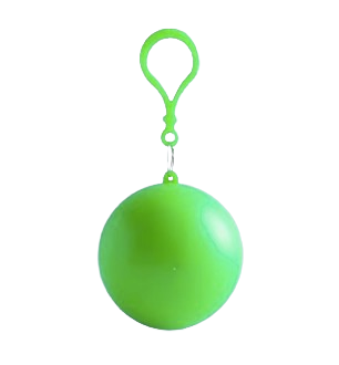 Portable Disposable Emergency Rain Poncho with Keychain Ball Case