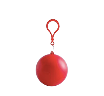 Portable Disposable Emergency Rain Poncho with Keychain Ball Case