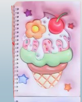 3D Cartoon Ice Cream Spiral Notebook