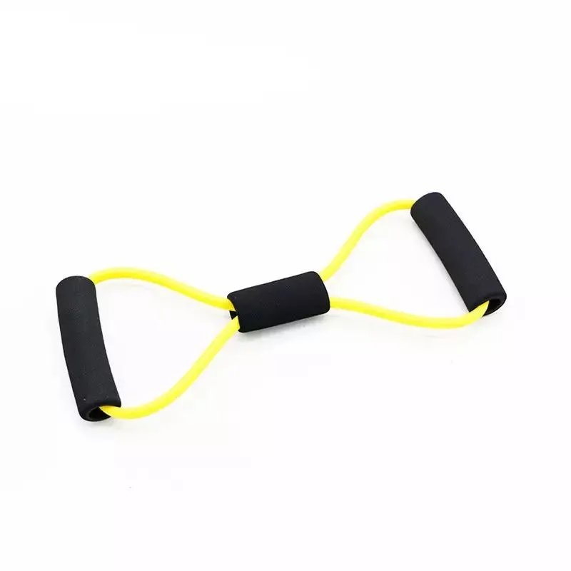 Latex Figure-8 Resistance Band Chest Expander with Foam Handles – Full Body Fitness Trainer