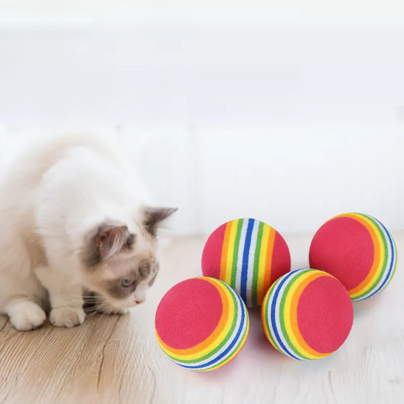 3-Pack Soft Rainbow Foam Ball for Cats