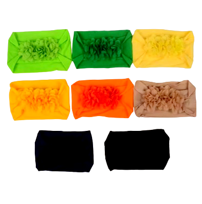 Soft Stretchy Baby Headbands – Floral Turban Hair Wraps for Girls / 0-12 Months