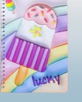 3D Cartoon Ice Cream Spiral Notebook