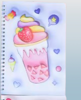 3D Cartoon Ice Cream Spiral Notebook