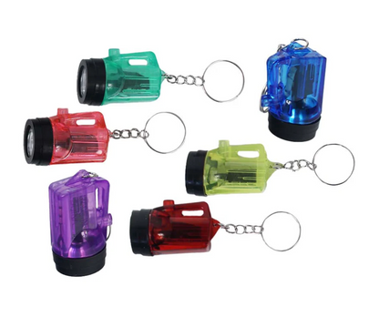Mini LED Flashlight Keychain Set, 1.5 in Pocket Lights with Key Rings, 2-Pack (Random Colors)