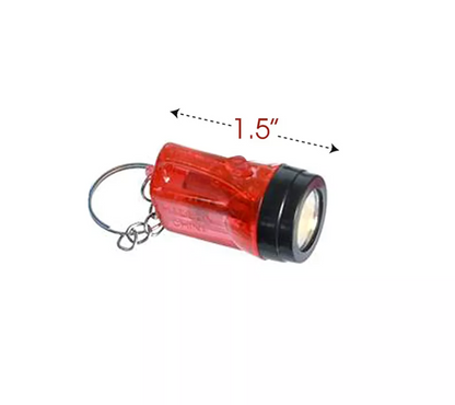 Mini LED Flashlight Keychain Set, 1.5 in Pocket Lights with Key Rings, 2-Pack (Random Colors)