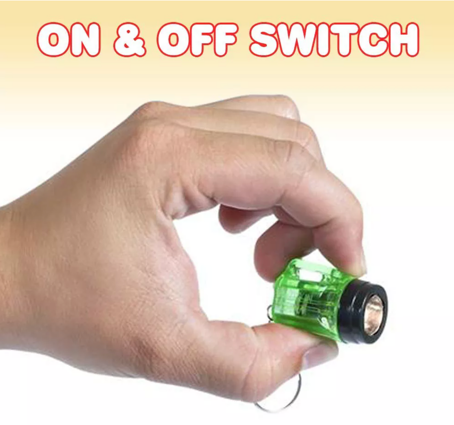 Mini LED Flashlight Keychain Set, 1.5 in Pocket Lights with Key Rings, 2-Pack (Random Colors)