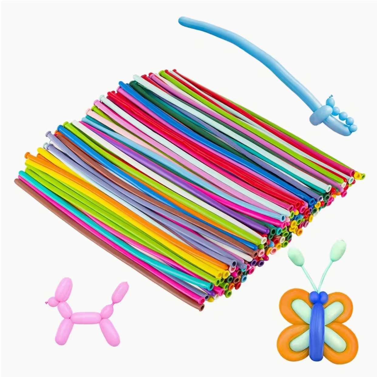 10 Piece Long Twisting Balloons Kit with Pump Party Balloon Set