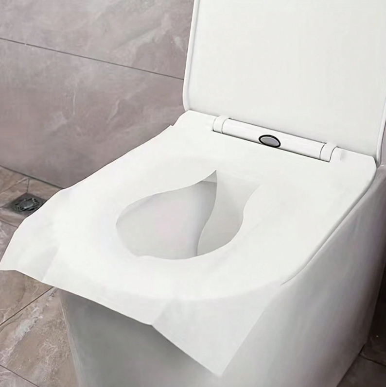 Disposable Toilet Seat Covers – 10 Pack, Water-Soluble Hygienic Travel Toilet Liners