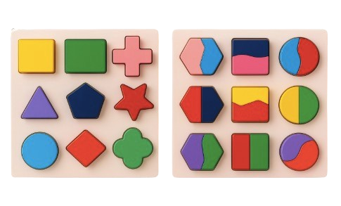 Safe Haven & CO Wooden Shape Sorting Blocks – Early Learning Educational Toy