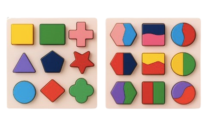 Safe Haven & CO Wooden Shape Sorting Blocks – Early Learning Educational Toy
