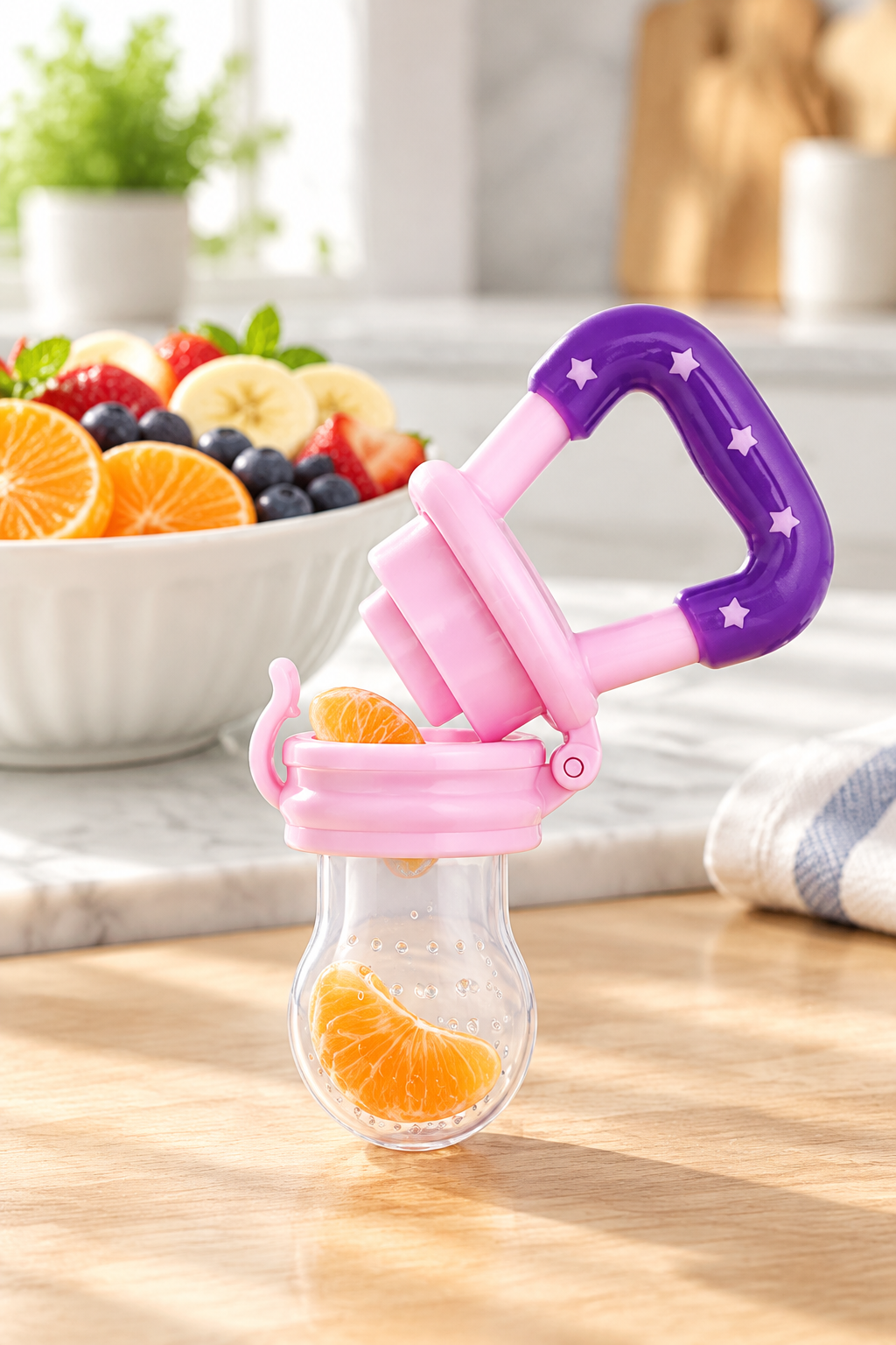 Baby Fruit Feeder & Teether Pacifier Multi-functional Teething Relief Silicone BPA-Free