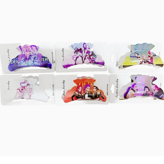 Kpop Hunter Trio Hair Claw Clips – 6 Pack Fashion Hair Accessories